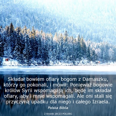 Picture 03 - 2 Kronik 28:23 POLUBG - Składał bowiem ofiary bogom z Damaszku, którzy - Bible Verse Picture