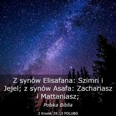 Picture 03 - 2 Kronik 29:13 POLUBG - Z synów Elisafana: Szimri i Jejel; z synów - Bible Verse Picture