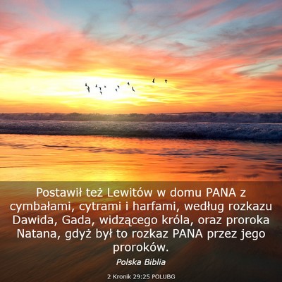Picture 03 - 2 Kronik 29:25 POLUBG - Postawił też Lewitów w domu PANA z cymbałami, - Bible Verse Picture