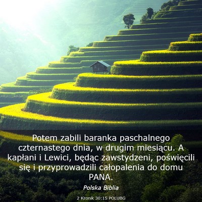 Picture 03 - 2 Kronik 30:15 POLUBG - Potem zabili baranka paschalnego czternastego - Bible Verse Picture