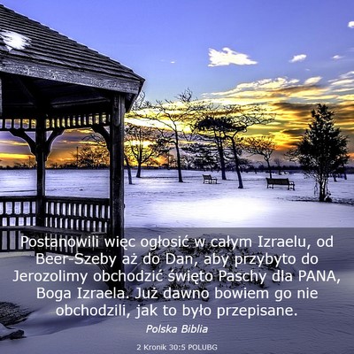 Picture 03 - 2 Kronik 30:5 POLUBG - Postanowili więc ogłosić w całym Izraelu, od - Bible Verse Picture