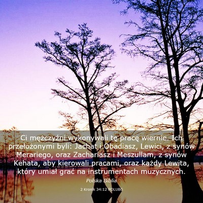 Picture 03 - 2 Kronik 34:12 POLUBG - Ci mężczyźni wykonywali tę pracę wiernie. - Bible Verse Picture