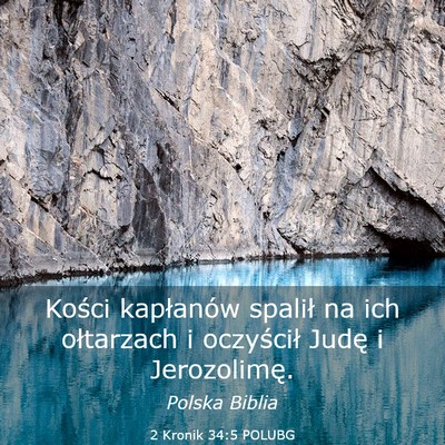 Picture 03 - 2 Kronik 34:5 POLUBG - Kości kapłanów spalił na ich ołtarzach i - Bible Verse Picture