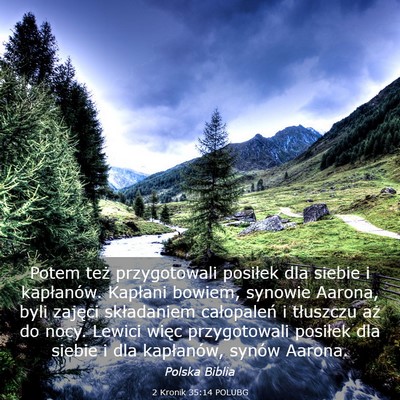 Picture 03 - 2 Kronik 35:14 POLUBG - Potem też przygotowali posiłek dla siebie i - Bible Verse Picture