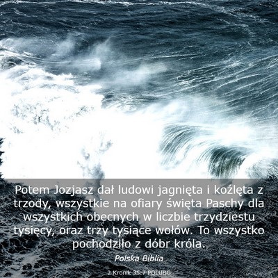 Picture 03 - 2 Kronik 35:7 POLUBG - Potem Jozjasz dał ludowi jagnięta i koźlęta z - Bible Verse Picture