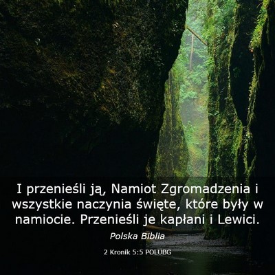 Picture 03 - 2 Kronik 5:5 POLUBG - I przenieśli ją, Namiot Zgromadzenia i - Bible Verse Picture