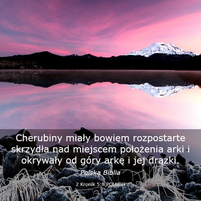 Picture 03 - 2 Kronik 5:8 POLUBG - Cherubiny miały bowiem rozpostarte skrzydła nad - Bible Verse Picture