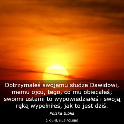 Picture 03 - 2 Kronik 6:15 POLUBG - Dotrzymałeś swojemu słudze Dawidowi, memu - Bible Verse Picture