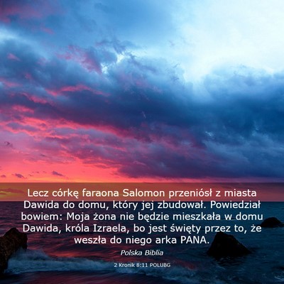 Picture 03 - 2 Kronik 8:11 POLUBG - Lecz córkę faraona Salomon przeniósł z miasta - Bible Verse Picture