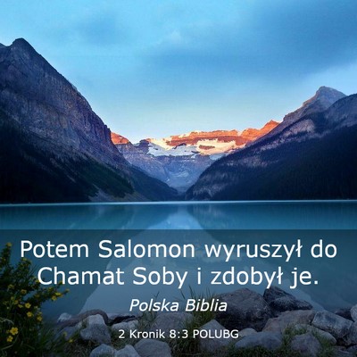 Picture 03 - 2 Kronik 8:3 POLUBG - Potem Salomon wyruszył do Chamat Soby i zdobył - Bible Verse Picture