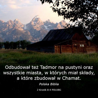 Picture 03 - 2 Kronik 8:4 POLUBG - Odbudował też Tadmor na pustyni oraz wszystkie - Bible Verse Picture