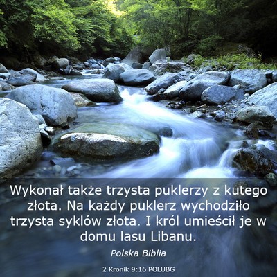 Picture 03 - 2 Kronik 9:16 POLUBG - Wykonał także trzysta puklerzy z kutego złota. - Bible Verse Picture