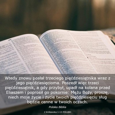 Picture 03 - 2 Królewska 1:13 POLUBG - Wtedy znowu posłał trzeciego - Bible Verse Picture