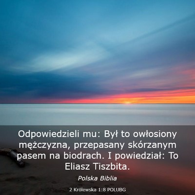 Picture 03 - 2 Królewska 1:8 POLUBG - Odpowiedzieli mu: Był to owłosiony mężczyzna, - Bible Verse Picture