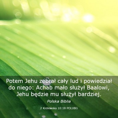 Picture 03 - 2 Królewska 10:18 POLUBG - Potem Jehu zebrał cały lud i powiedział do - Bible Verse Picture
