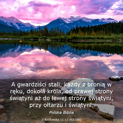 Picture 03 - 2 Królewska 11:11 POLUBG - A gwardziści stali, każdy z bronią w ręku, - Bible Verse Picture