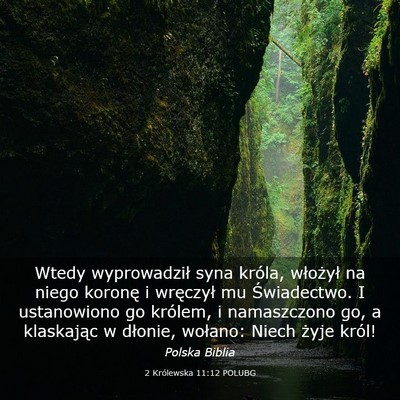Picture 03 - 2 Królewska 11:12 POLUBG - Wtedy wyprowadził syna króla, włożył na - Bible Verse Picture