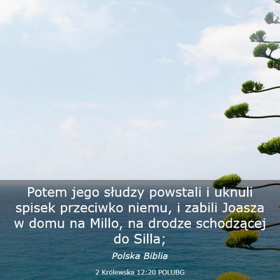 Picture 03 - 2 Królewska 12:20 POLUBG - Potem jego słudzy powstali i uknuli spisek - Bible Verse Picture