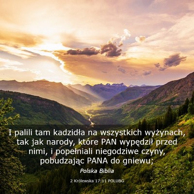Picture 03 - 2 Królewska 17:11 POLUBG - I palili tam kadzidła na wszystkich wyżynach, - Bible Verse Picture