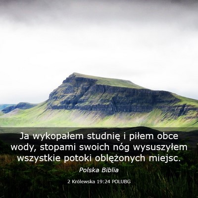 Picture 03 - 2 Królewska 19:24 POLUBG - Ja wykopałem studnię i piłem obce wody, - Bible Verse Picture