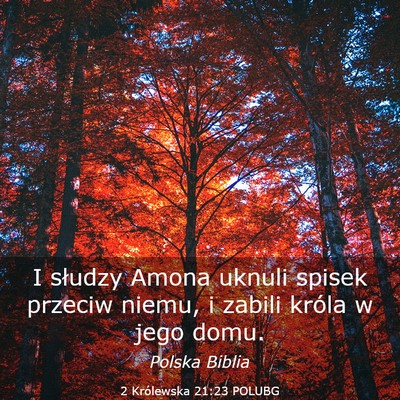 Picture 03 - 2 Królewska 21:23 POLUBG - I słudzy Amona uknuli spisek przeciw niemu, i - Bible Verse Picture