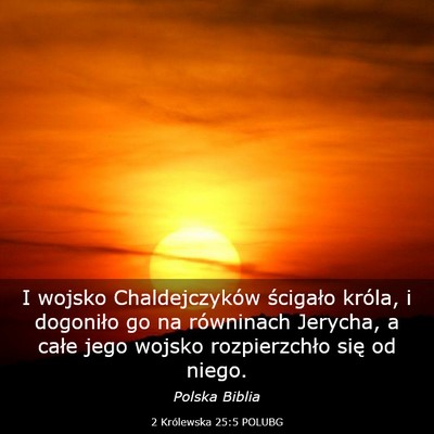 Picture 03 - 2 Królewska 25:5 POLUBG - I wojsko Chaldejczyków ścigało króla, i - Bible Verse Picture