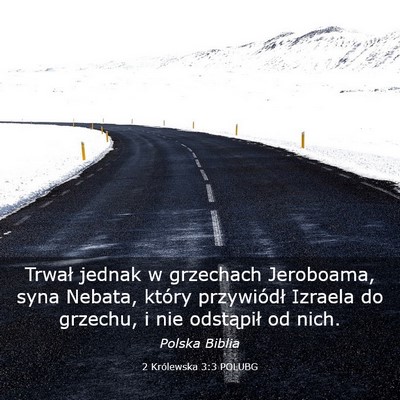 Picture 03 - 2 Królewska 3:3 POLUBG - Trwał jednak w grzechach Jeroboama, syna Nebata, - Bible Verse Picture
