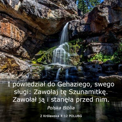 Picture 03 - 2 Królewska 4:12 POLUBG - I powiedział do Gehaziego, swego sługi: - Bible Verse Picture
