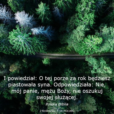 Picture 03 - 2 Królewska 4:16 POLUBG - I powiedział: O tej porze za rok będziesz - Bible Verse Picture