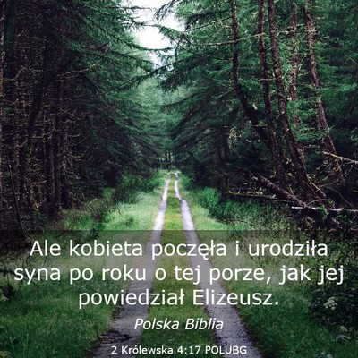 Picture 03 - 2 Królewska 4:17 POLUBG - Ale kobieta poczęła i urodziła syna po roku o - Bible Verse Picture