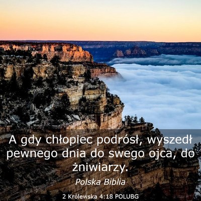 Picture 03 - 2 Królewska 4:18 POLUBG - A gdy chłopiec podrósł, wyszedł pewnego dnia - Bible Verse Picture