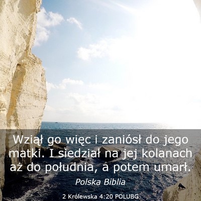 Picture 03 - 2 Królewska 4:20 POLUBG - Wziął go więc i zaniósł do jego matki. I - Bible Verse Picture