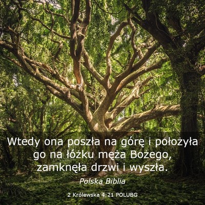 Picture 03 - 2 Królewska 4:21 POLUBG - Wtedy ona poszła na górę i położyła go na - Bible Verse Picture