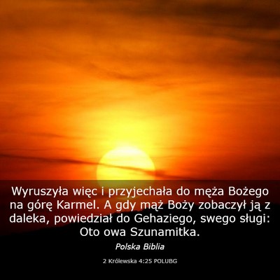 Picture 03 - 2 Królewska 4:25 POLUBG - Wyruszyła więc i przyjechała do męża Bożego - Bible Verse Picture