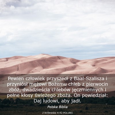 Picture 03 - 2 Królewska 4:42 POLUBG - Pewien człowiek przyszedł z Baal-Szalisza i - Bible Verse Picture