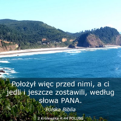 Picture 03 - 2 Królewska 4:44 POLUBG - Położył więc przed nimi, a ci jedli i jeszcze - Bible Verse Picture