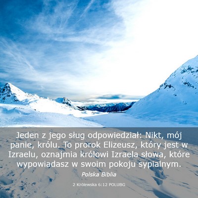 Picture 03 - 2 Królewska 6:12 POLUBG - Jeden z jego sług odpowiedział: Nikt, mój - Bible Verse Picture