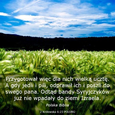Picture 03 - 2 Królewska 6:23 POLUBG - Przygotował więc dla nich wielką ucztę. A gdy - Bible Verse Picture