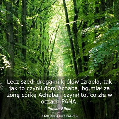 Picture 03 - 2 Królewska 8:18 POLUBG - Lecz szedł drogami królów Izraela, tak jak to - Bible Verse Picture