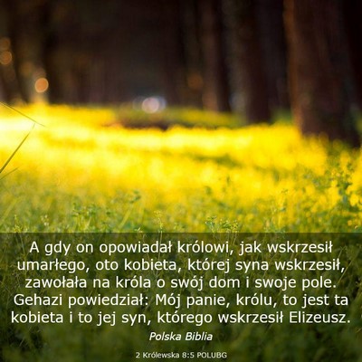 Picture 03 - 2 Królewska 8:5 POLUBG - A gdy on opowiadał królowi, jak wskrzesił - Bible Verse Picture
