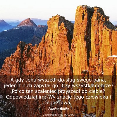 Picture 03 - 2 Królewska 9:11 POLUBG - A gdy Jehu wyszedł do sług swego pana, jeden z - Bible Verse Picture