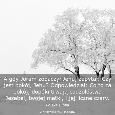 Picture 03 - 2 Królewska 9:22 POLUBG - A gdy Joram zobaczył Jehu, zapytał: Czy jest - Bible Verse Picture