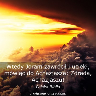 Picture 03 - 2 Królewska 9:23 POLUBG - Wtedy Joram zawrócił i uciekł, mówiąc do - Bible Verse Picture