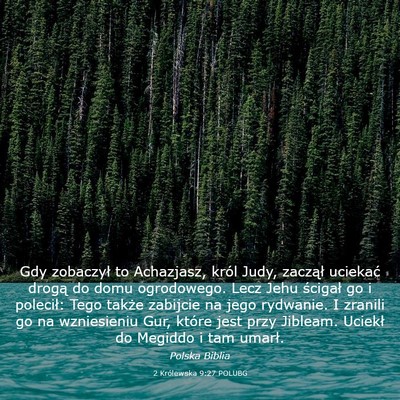 Picture 03 - 2 Królewska 9:27 POLUBG - Gdy zobaczył to Achazjasz, król Judy, zaczął - Bible Verse Picture