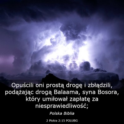 Picture 03 - 2 Piotra 2:15 POLUBG - Opuścili oni prostą drogę i zbłądzili, - Bible Verse Picture