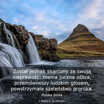 Picture 03 - 2 Piotra 2:16 POLUBG - Został jednak skarcony za swoją nieprawość: - Bible Verse Picture