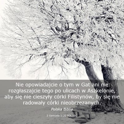 Picture 03 - 2 Samuela 1:20 POLUBG - Nie opowiadajcie o tym w Gat ani nie - Bible Verse Picture