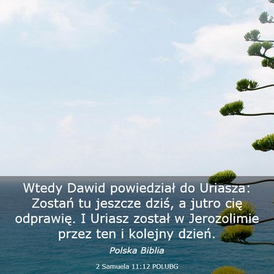 Picture 03 - 2 Samuela 11:12 POLUBG - Wtedy Dawid powiedział do Uriasza: Zostań tu - Bible Verse Picture