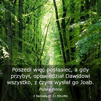 Picture 03 - 2 Samuela 11:22 POLUBG - Poszedł więc posłaniec, a gdy przybył, - Bible Verse Picture