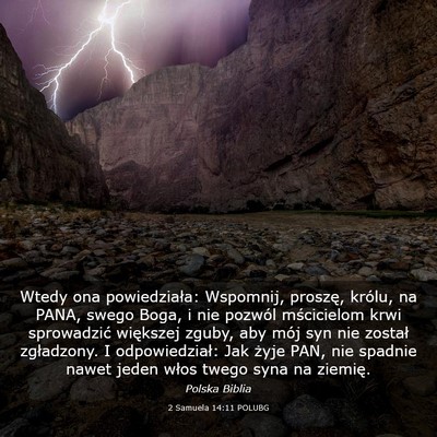 Picture 03 - 2 Samuela 14:11 POLUBG - Wtedy ona powiedziała: Wspomnij, proszę, - Bible Verse Picture